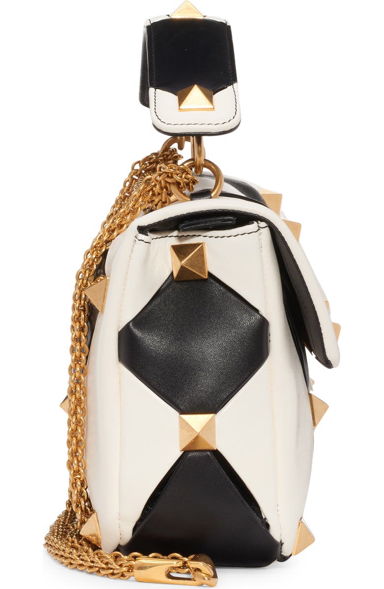 Valentino Garavani Large Roman Stud Carving Lambskin Top Handle Bag, Alternate, color,