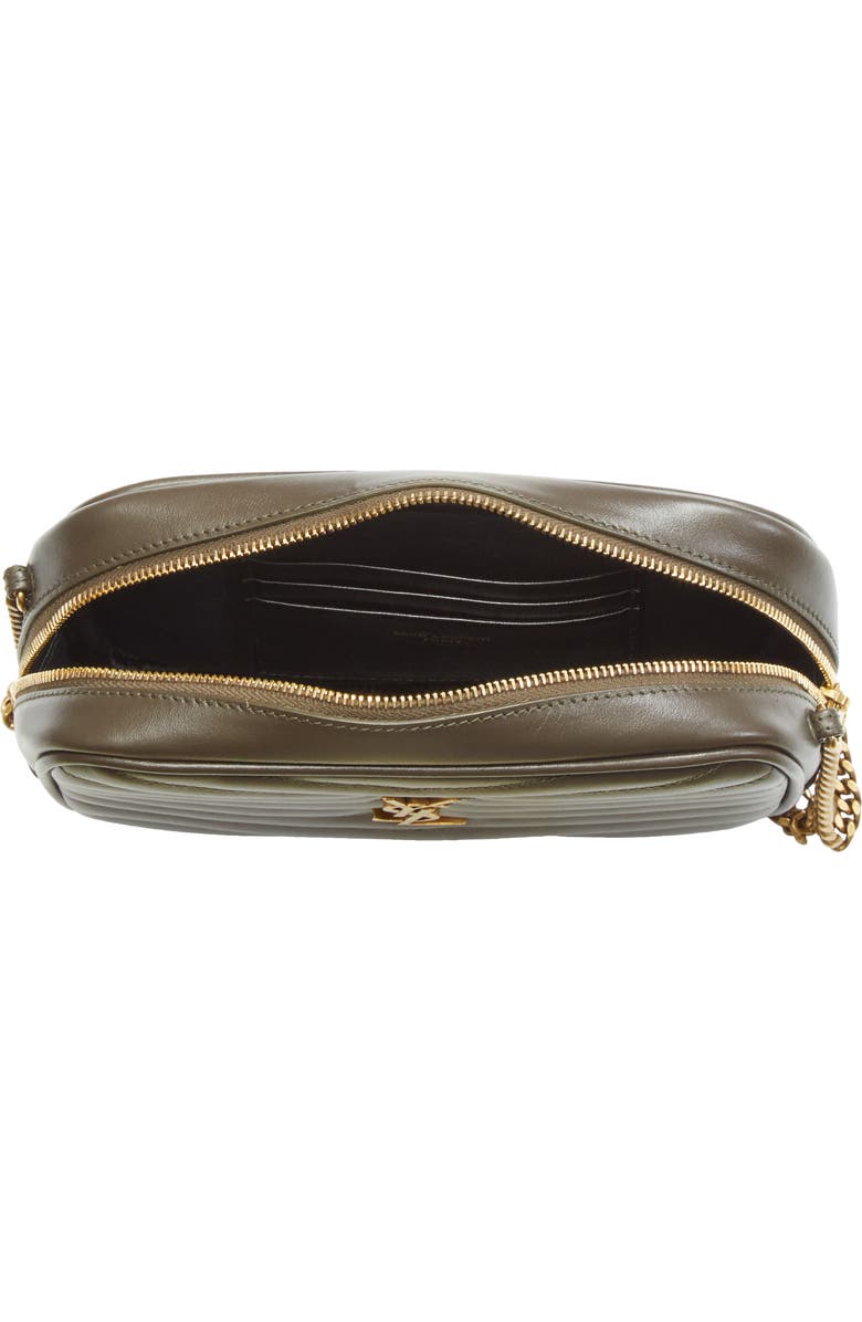 Saint Laurent Mini Lou Matelassé Leather Camera Bag, Alternate, color, Light Musk