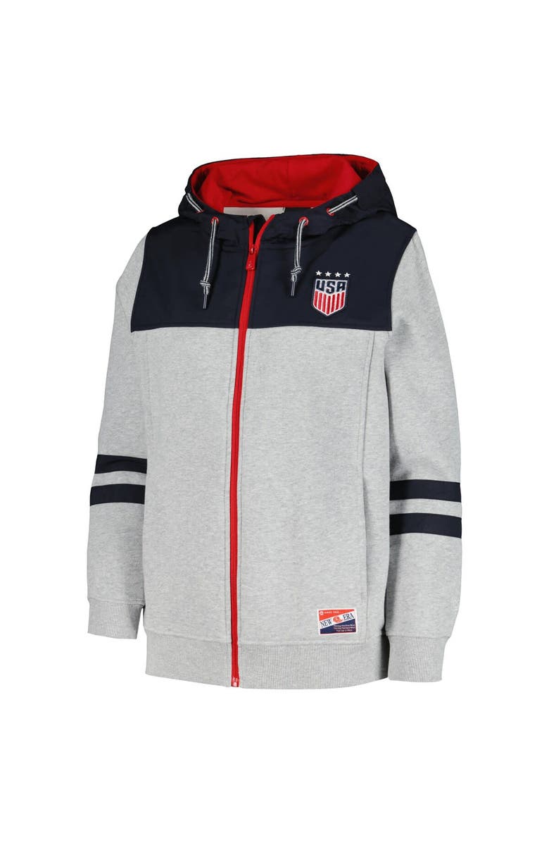 5TH AND OCEAN BY NEW ERA Men's 5th & Ocean by New Era Gray USWNT Throwback Full-Zip Hoodie, Alternate, color, Gray