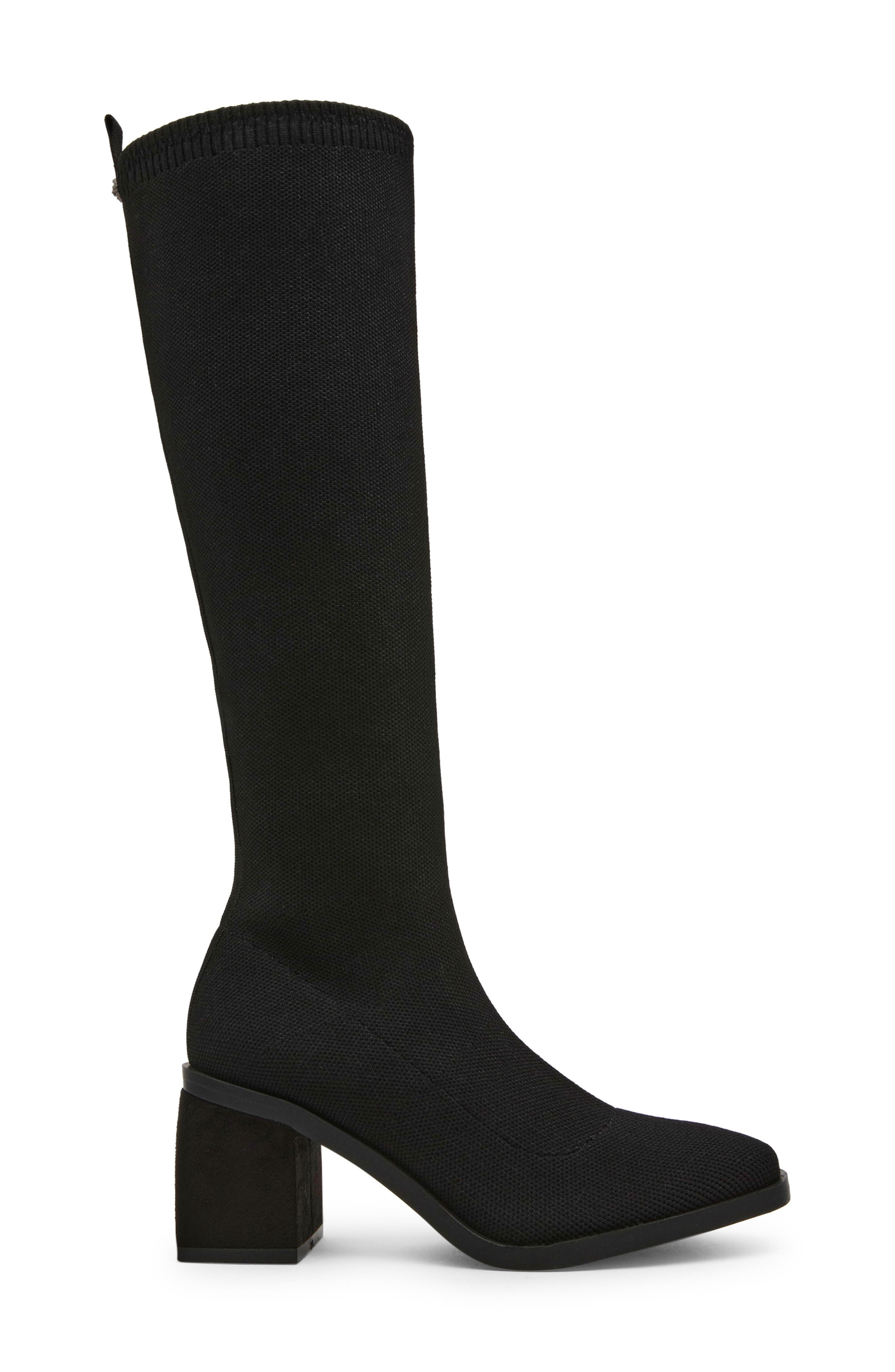 Anne Klein Alina Knee High Boot, Alternate, color, Black Knit