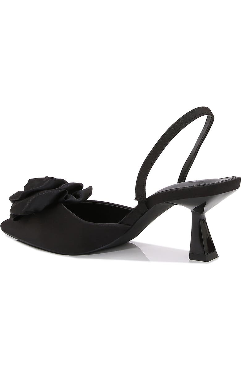 BERNESS Camellia Satin Rose Slingback Kitten Heel Pump, Alternate, color, Black