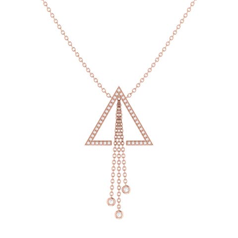 Skyline Triangle Silver Diamond Lariat Necklace