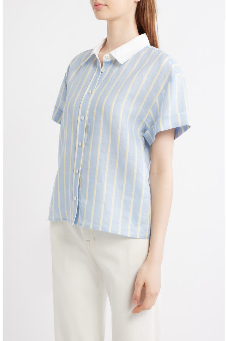 The Linen Boardwalk Button-Up Shirt, Alternate, color, CHAMBRAY BLUE MULTI