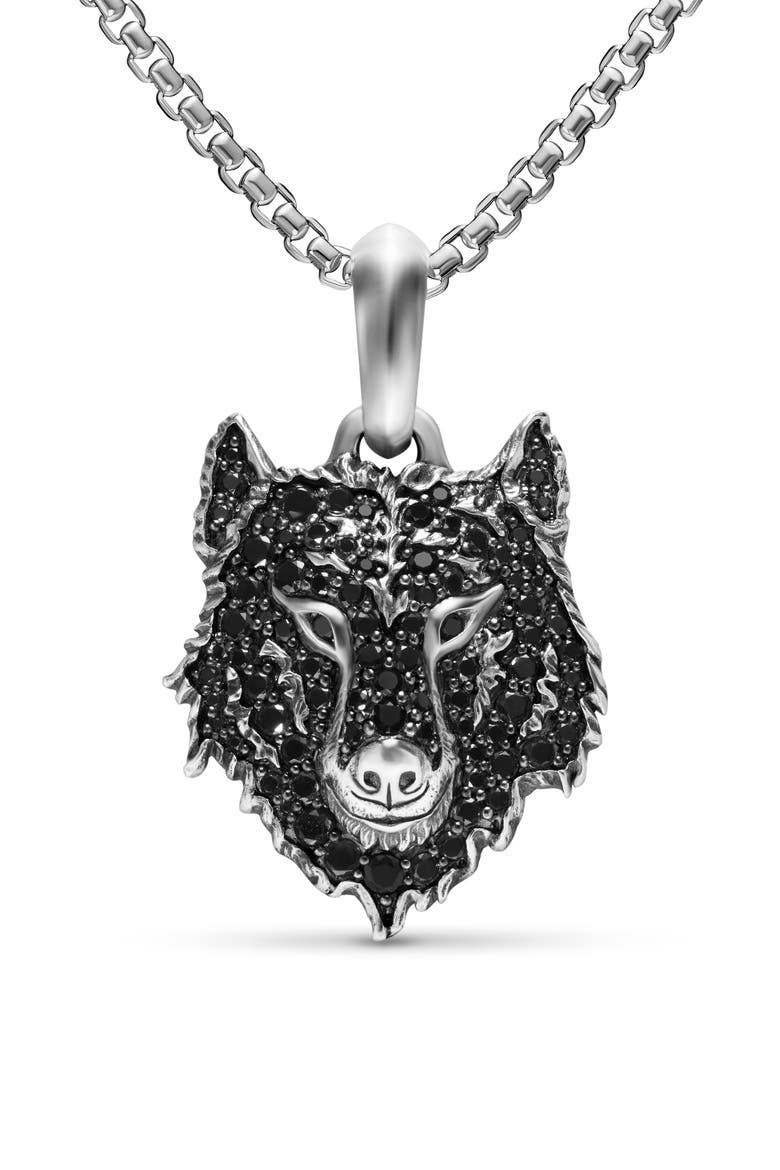 Men's Petrvs Wolf Amulet, Alternate, color, SILVER PAVE