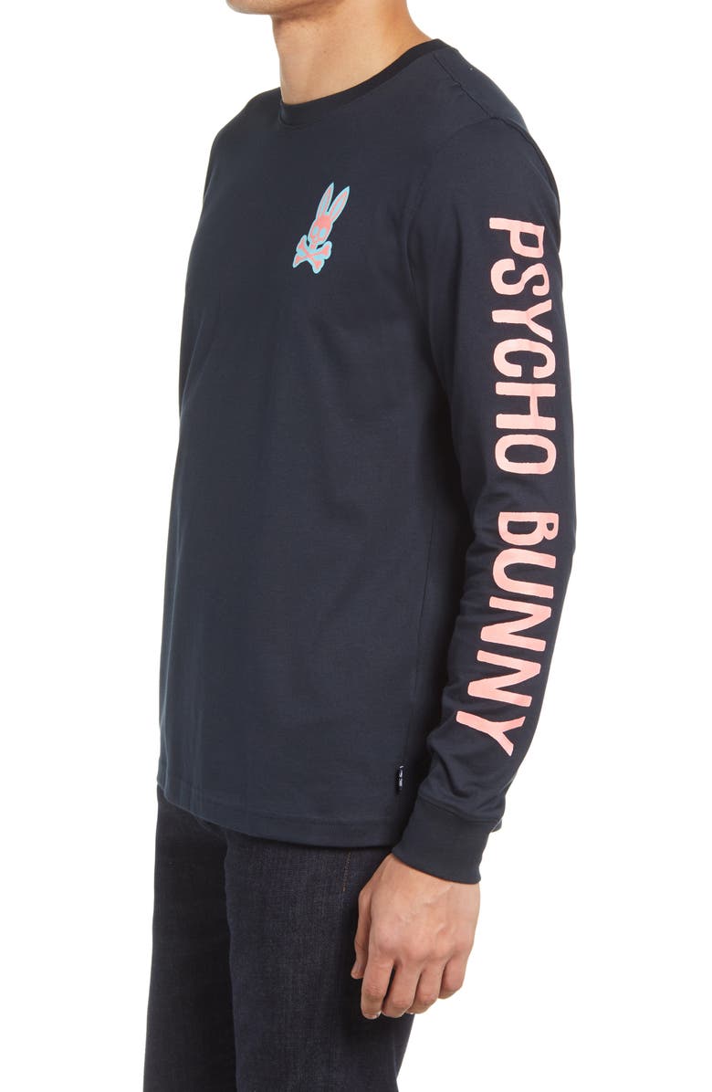 Psycho Bunny Men's Bennett Long Sleeve Cotton Graphic Tee, Alternate, color, 