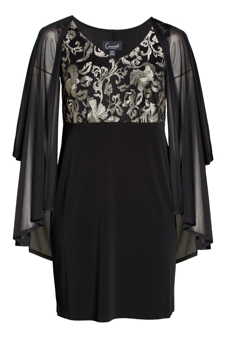 Sheath Dress & Jacket Set, Alternate, color, BLACK/ GOLD