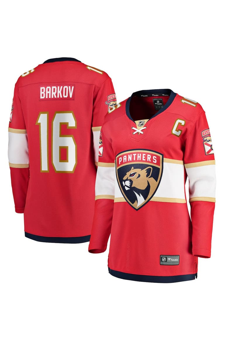 Women's Fanatics Branded Aleksander Barkov Red Florida Panthers Home Captain Premier Breakaway Player Jersey, Alternate, color, Red