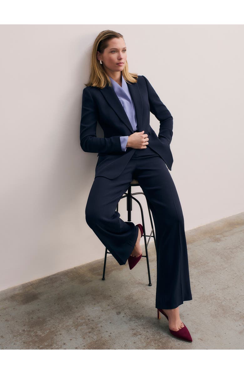 The Fold Bowery Stretch Silk Blouse, Alternate, color, Blue