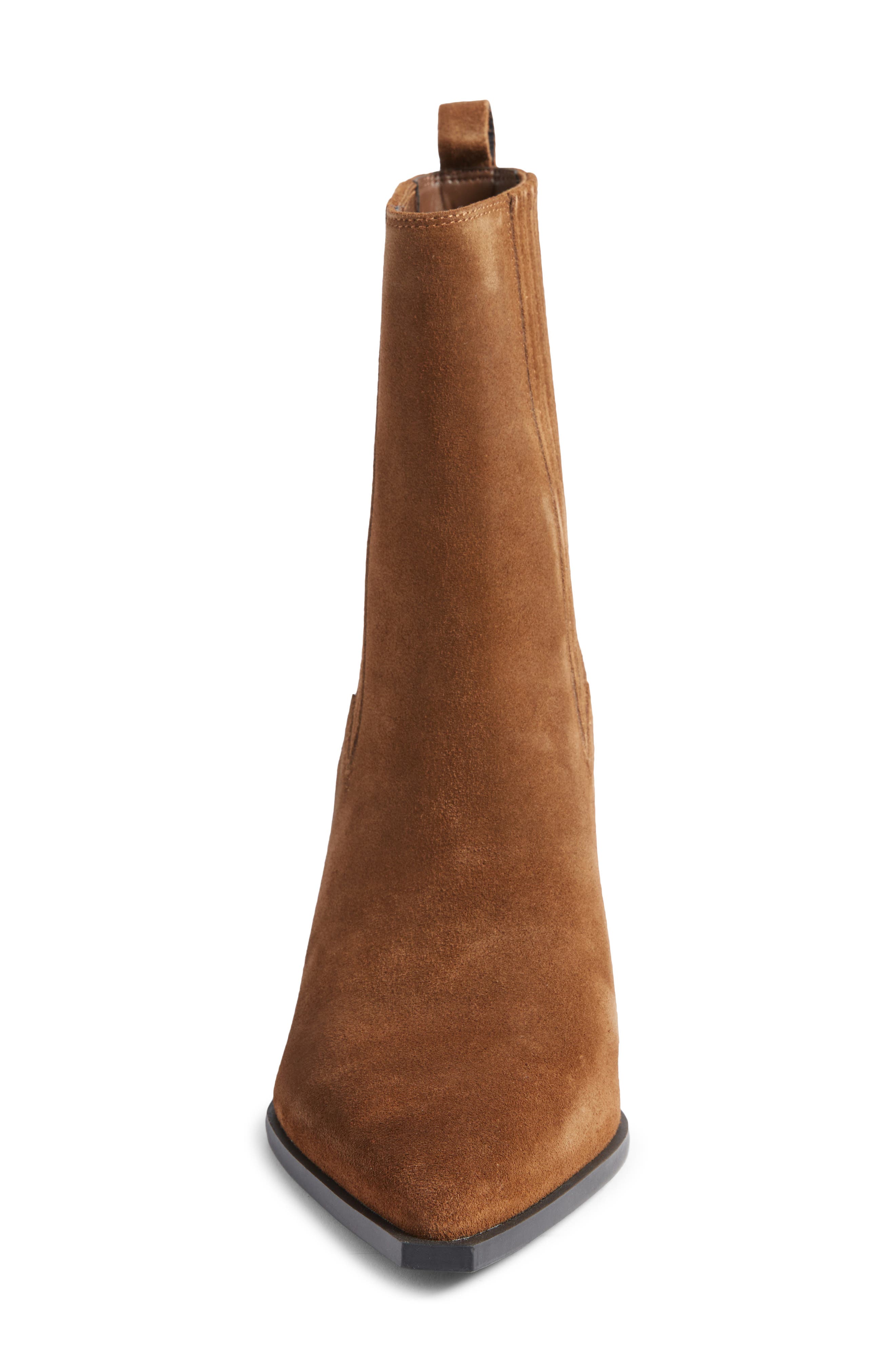 Angie Leather Bootie, Alternate, color, BROWN DARK
