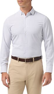 Mizzen+Main Leeward Trim Fit Diamond Print Performance Button-Up Shirt