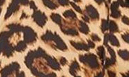 Friends Like These Leopard Print Ruffle Lace-up Top In Neutral