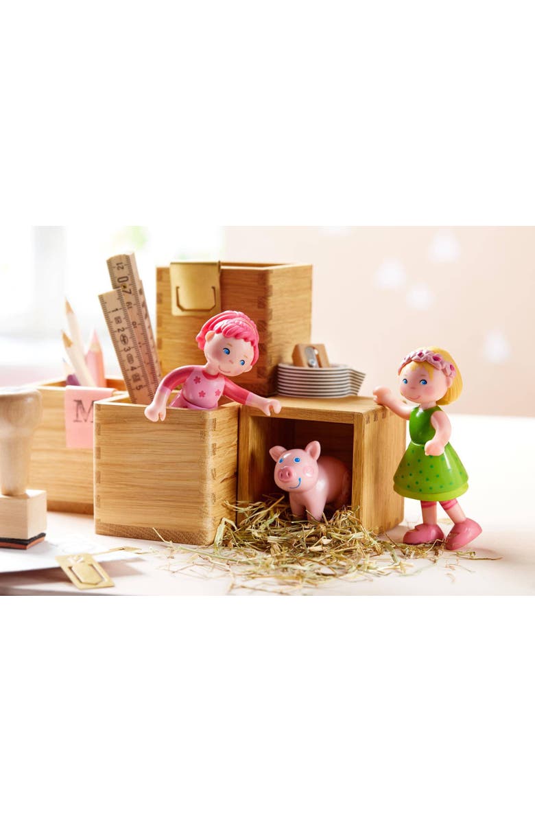 HABA Little Friends Lilli - 4" Dollhouse Toy Figure with Pink Hair, Alternate, color, Pink Multi