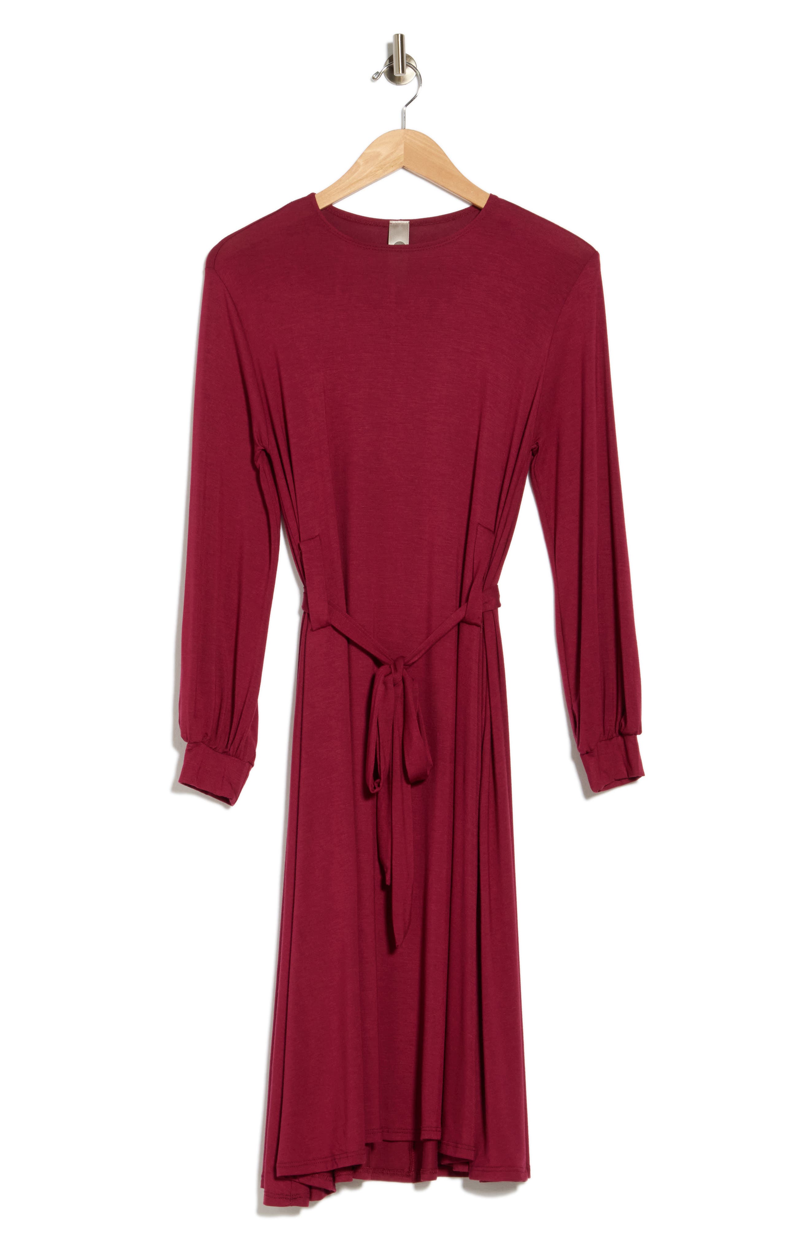 Long Sleeve Belted Dress