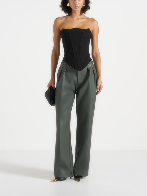 Julie Leather Twin Pleat Trousers