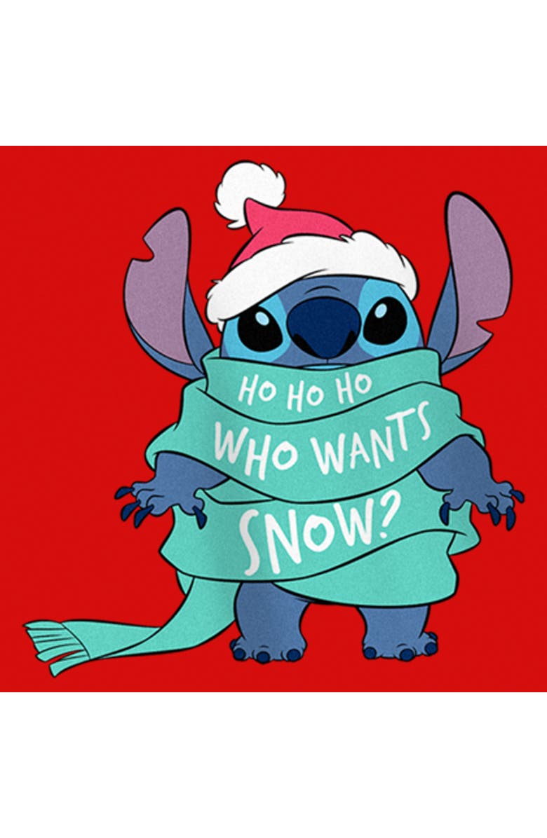 Lilo & Stitch Girl's Lilo & Stitch Who Wants Snow?  Graphic T-Shirt, Alternate, color, Red