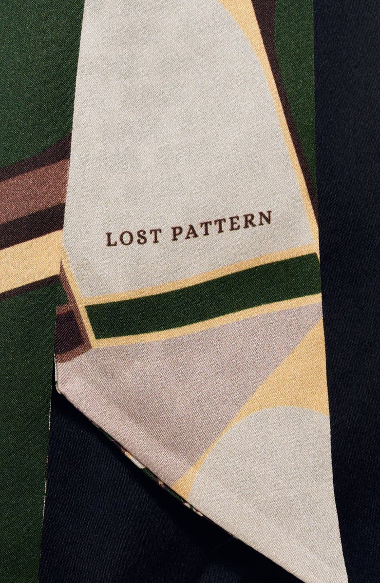 Lost Pattern Modular Skinny Silk Scarf, Alternate, color, Green