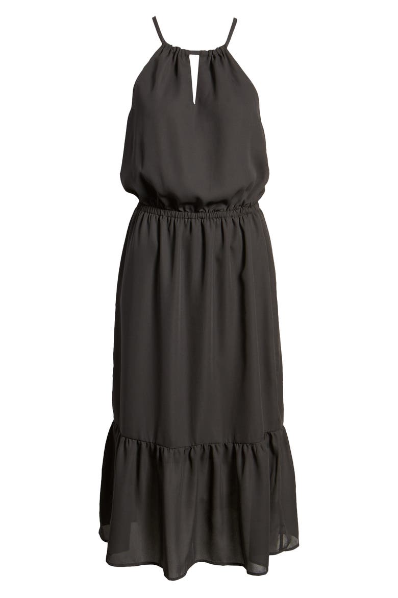 Gibson x International Women's Day Living in Yellow Halter Midi Dress, Alternate, color, BLACK