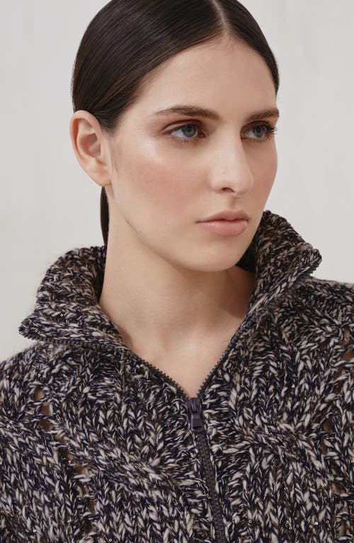 Brunello Cucinelli Dazzling Chiné Cardigan With Zipper