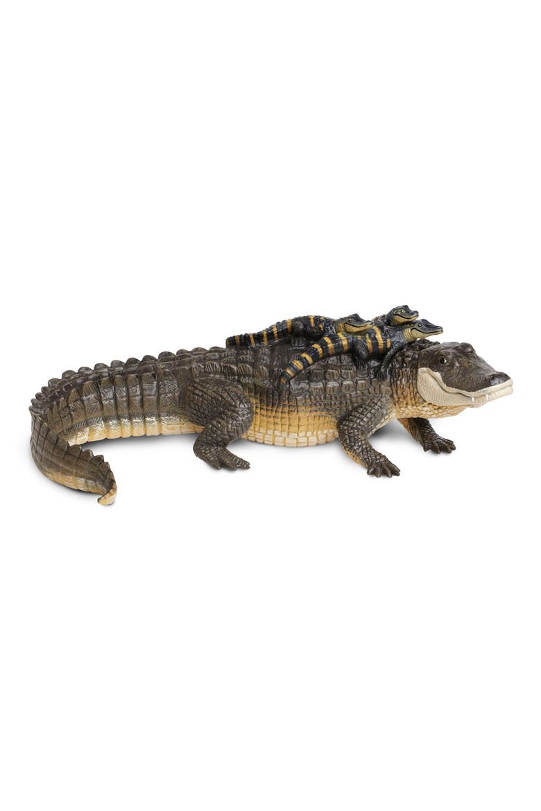 Alligator with Babies Figurine, Main, color, MISC