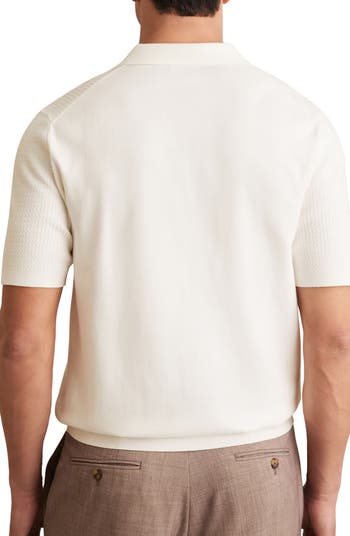 Tyne Textured Johnny Collar Polo Sweater