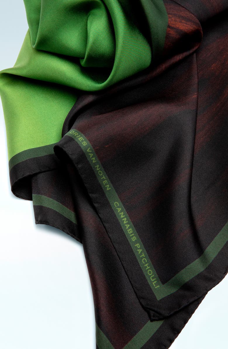 Dries Van Noten Foulard Cannabis Patchouli, Alternate, color, Green Multi