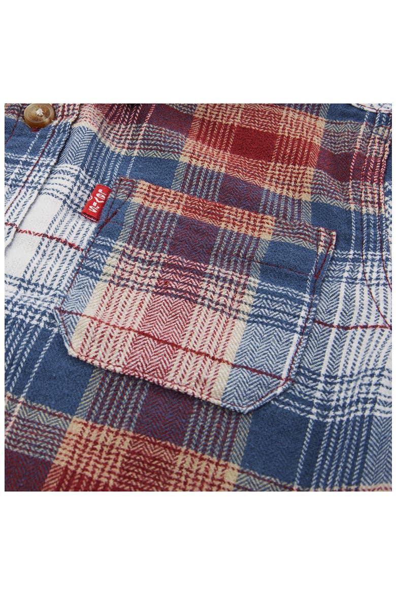 Kids' Plaid Brushed Twill Button-Up Shirt, Alternate, color, RED PEAR