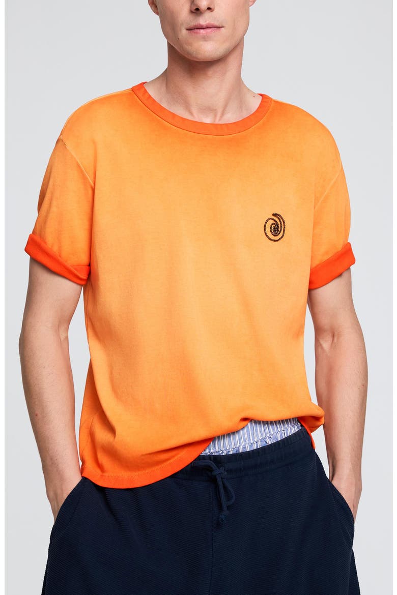 Gradient Cotton T-Shirt, Main, color, ORANGE