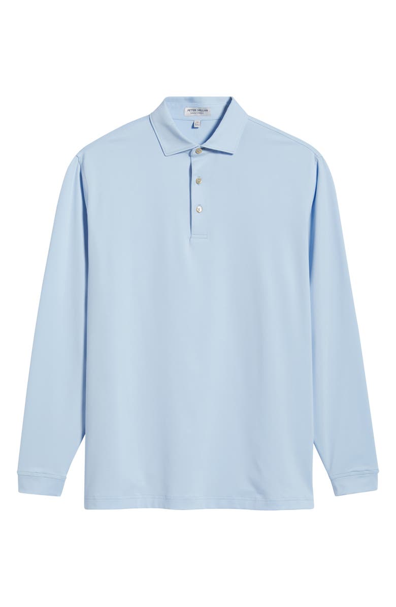 Peter Millar Solid Long Sleeve Performance Jersey Polo, Main, color, 