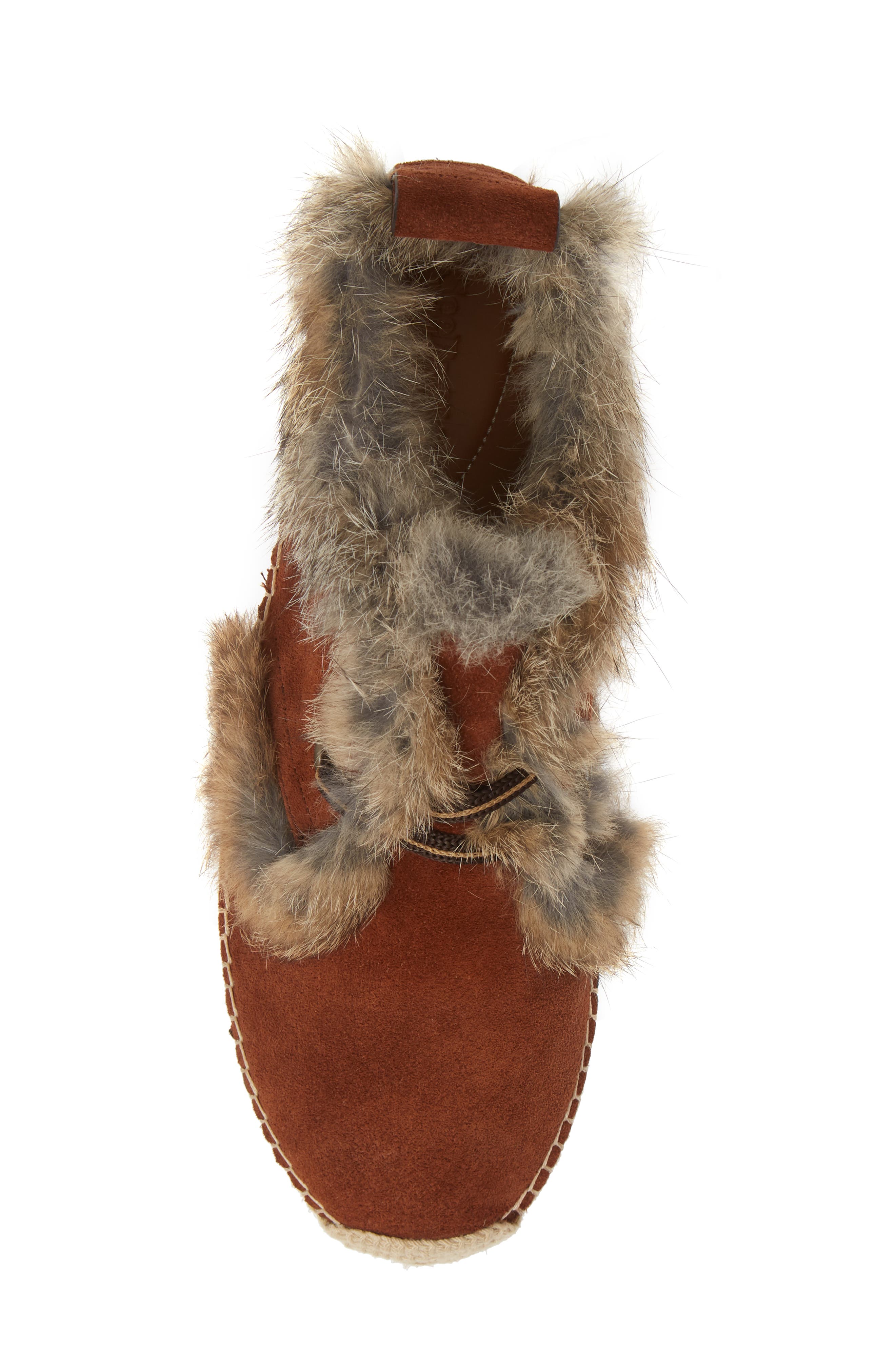 See by Chloé Glyn Genuine Shearling Lace-Up Espadrille, Alternate, color, 