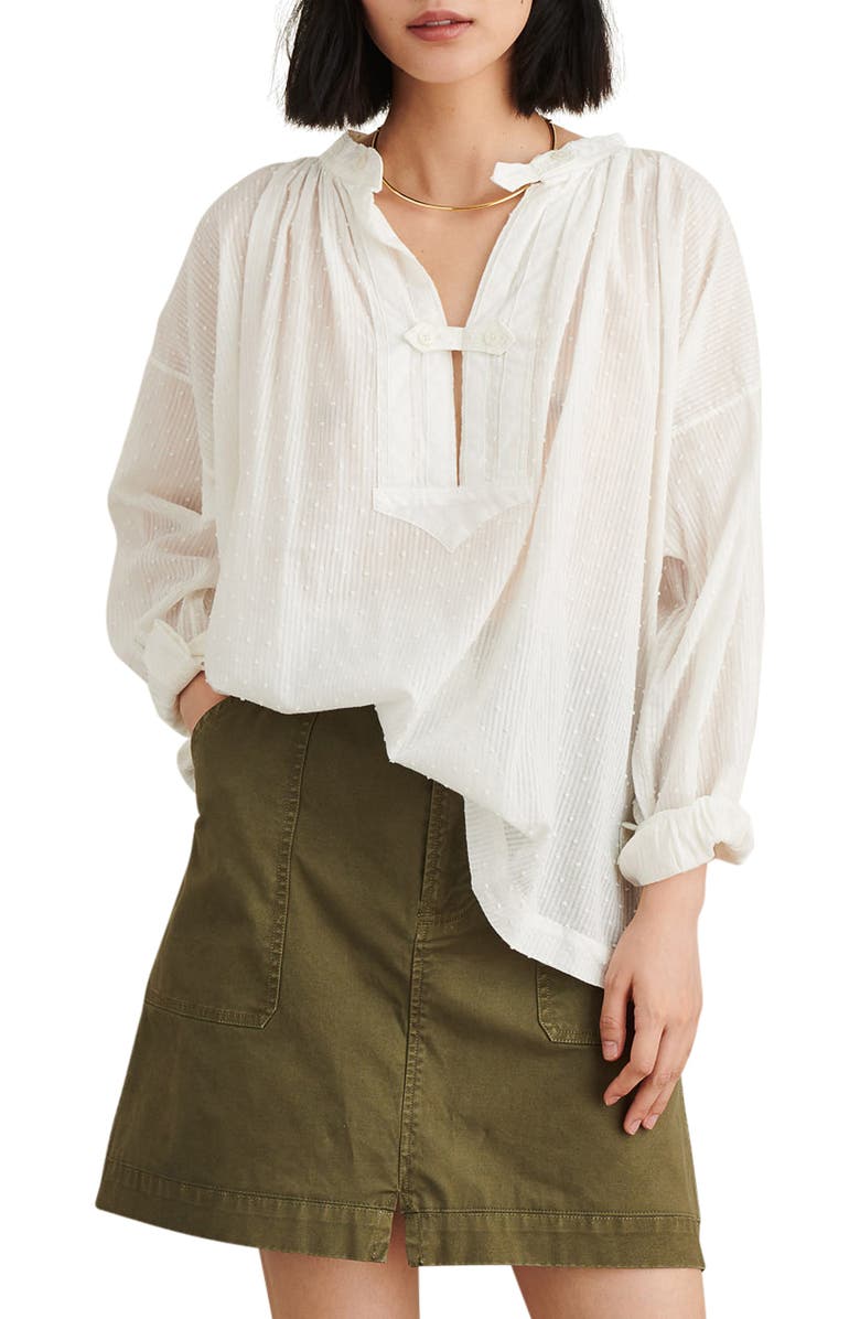 Alex Mill Stevie Swiss Dot Tunic Shirt, Main, color, 