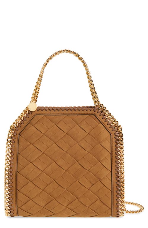 Stella McCartney Mini Falabella Woven Faux Suede Crossbody Bag in Brandy at Nordstrom