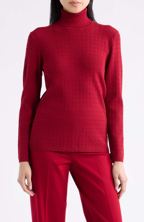Mini Cable Turtleneck Sweater
