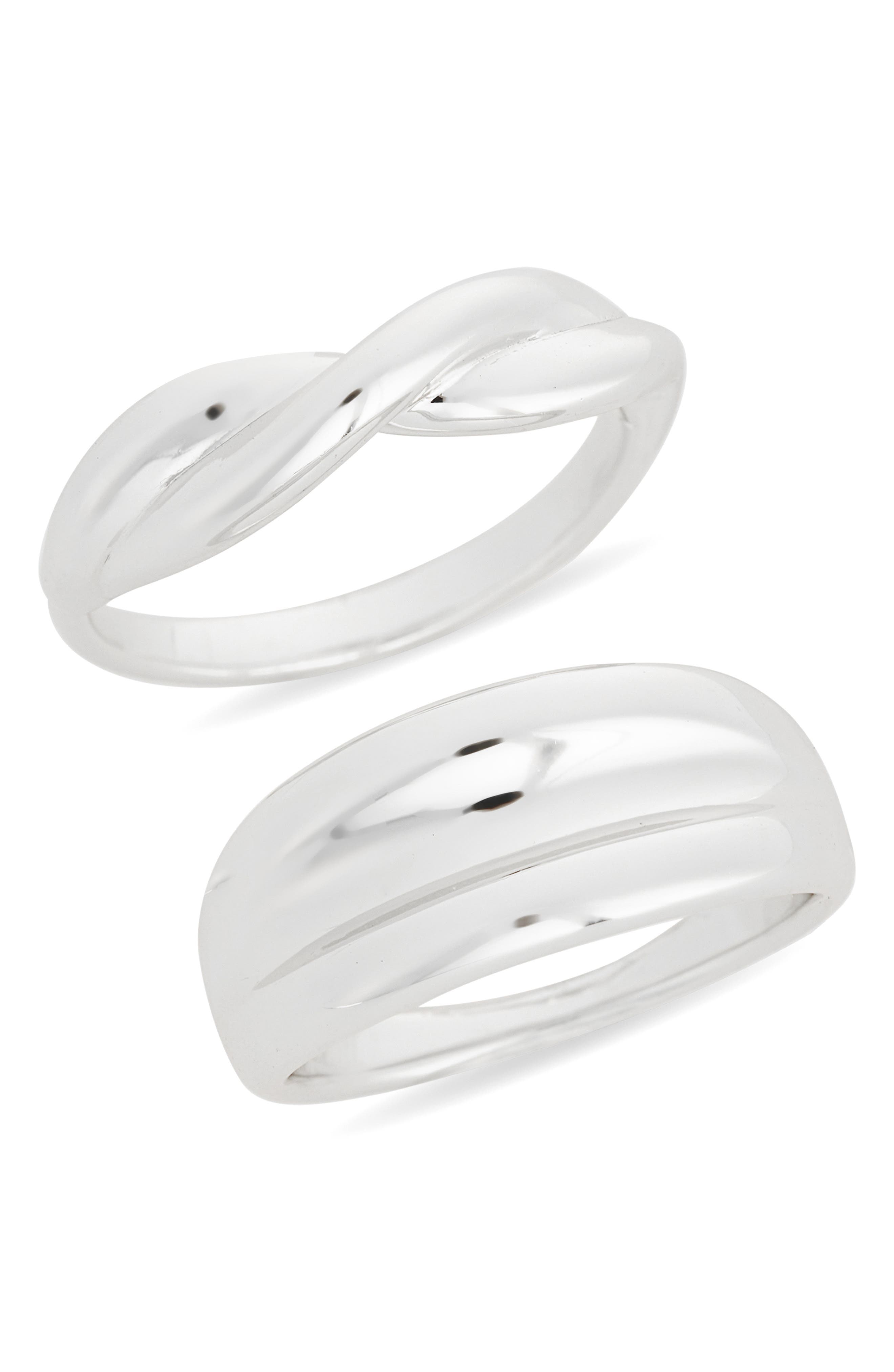 NORDSTROM RACK Set of 2 Demi Fine Rib Rings
