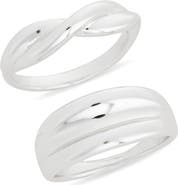 NORDSTROM RACK Set of 2 Demi Fine Rib Rings