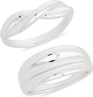 NORDSTROM RACK Set of 2 Demi Fine Rib Rings