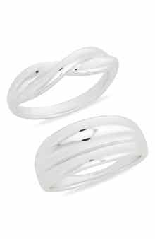 NORDSTROM RACK Set of 2 Demi Fine Rib Rings