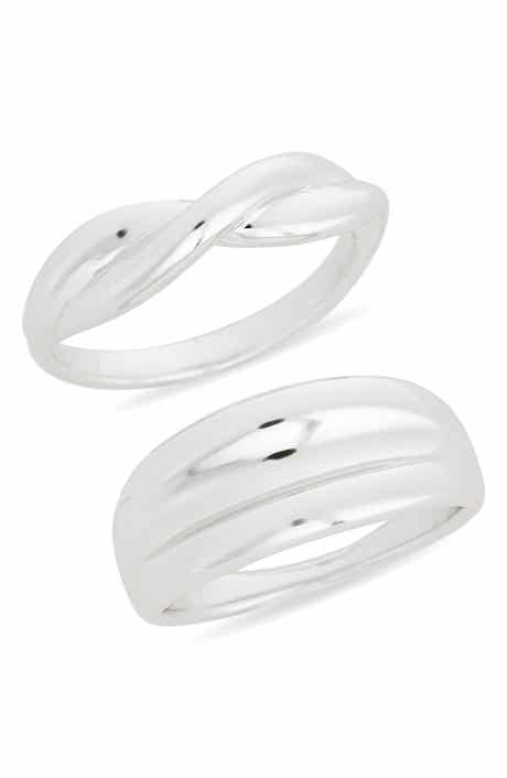 NORDSTROM RACK Set of 2 Demi Fine Rib Rings