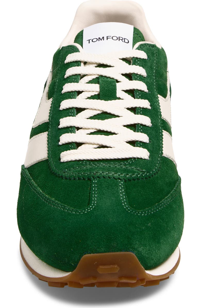 TOM FORD Mick Mixed Media Sneaker, Alternate, color, Emerald/ Amber