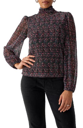 Sanctuary Night Dream Metallic Pleated Top In Blue