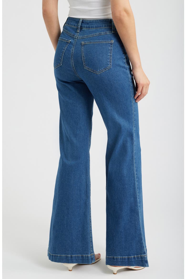 Belle Patch Pocket Relaxed Flare Jeans, Alternate, color, IMAN