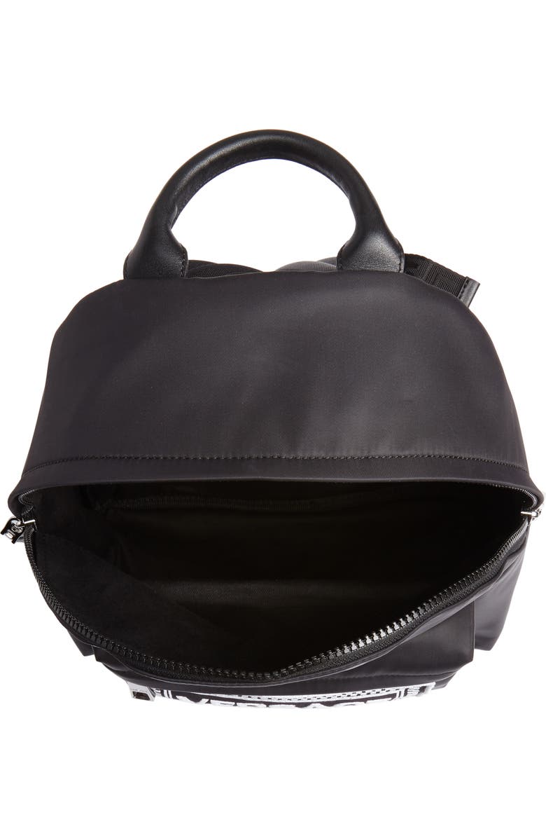 Versace Logo Graphic Leather Backpack, Alternate, color,