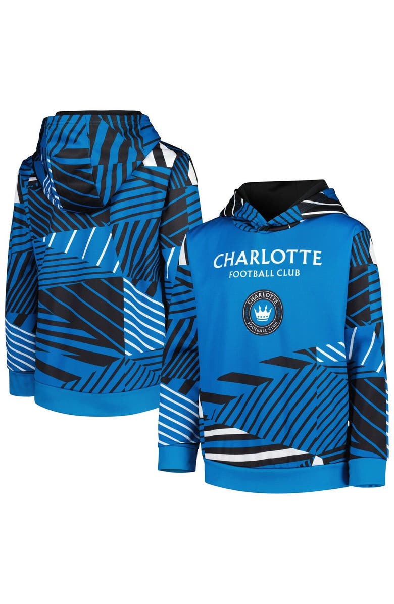 Outerstuff Youth Blue Charlotte FC Pro Sweeper Pullover Hoodie, Main, color,