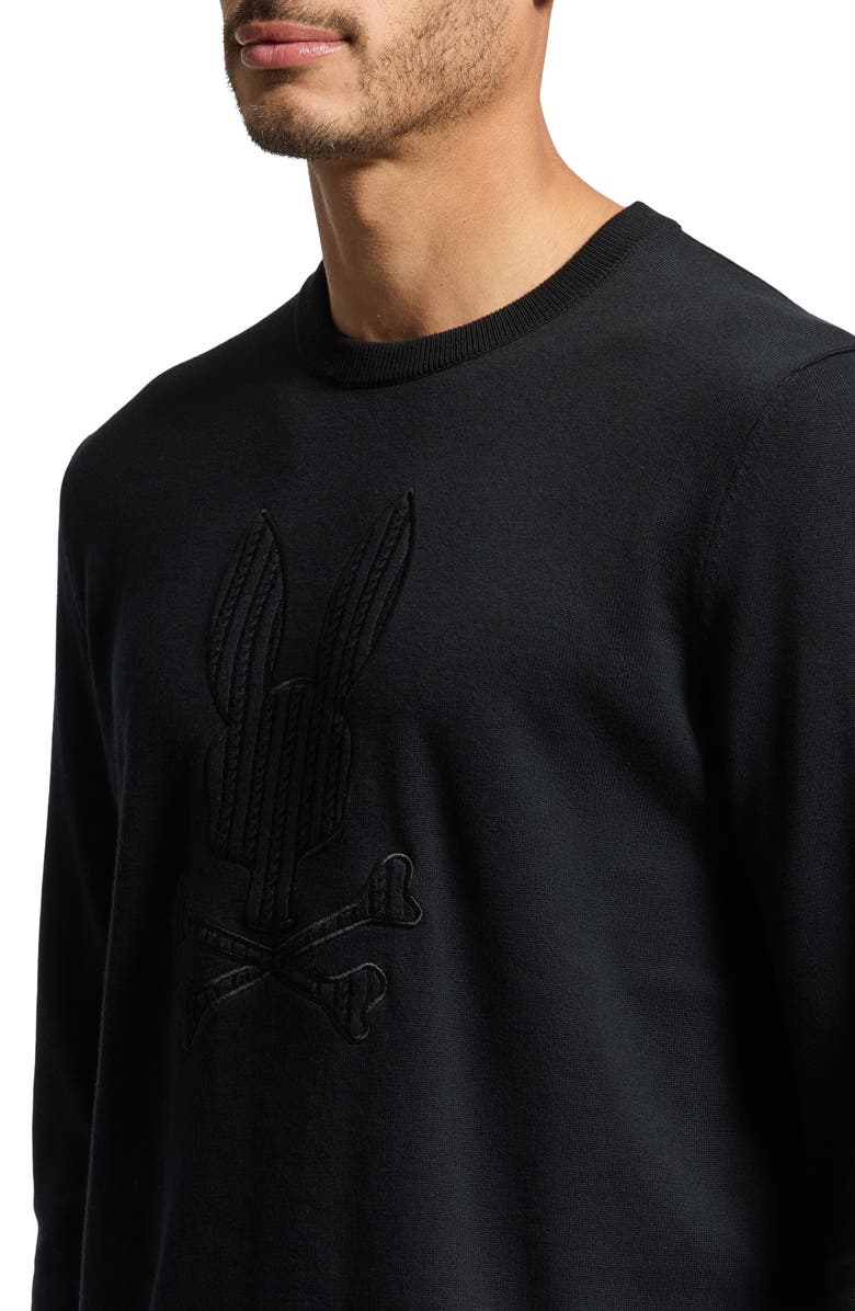 Psycho Bunny Hillrose Baby Cable Cotton & Wool Crewneck Pullover, Alternate, color, 