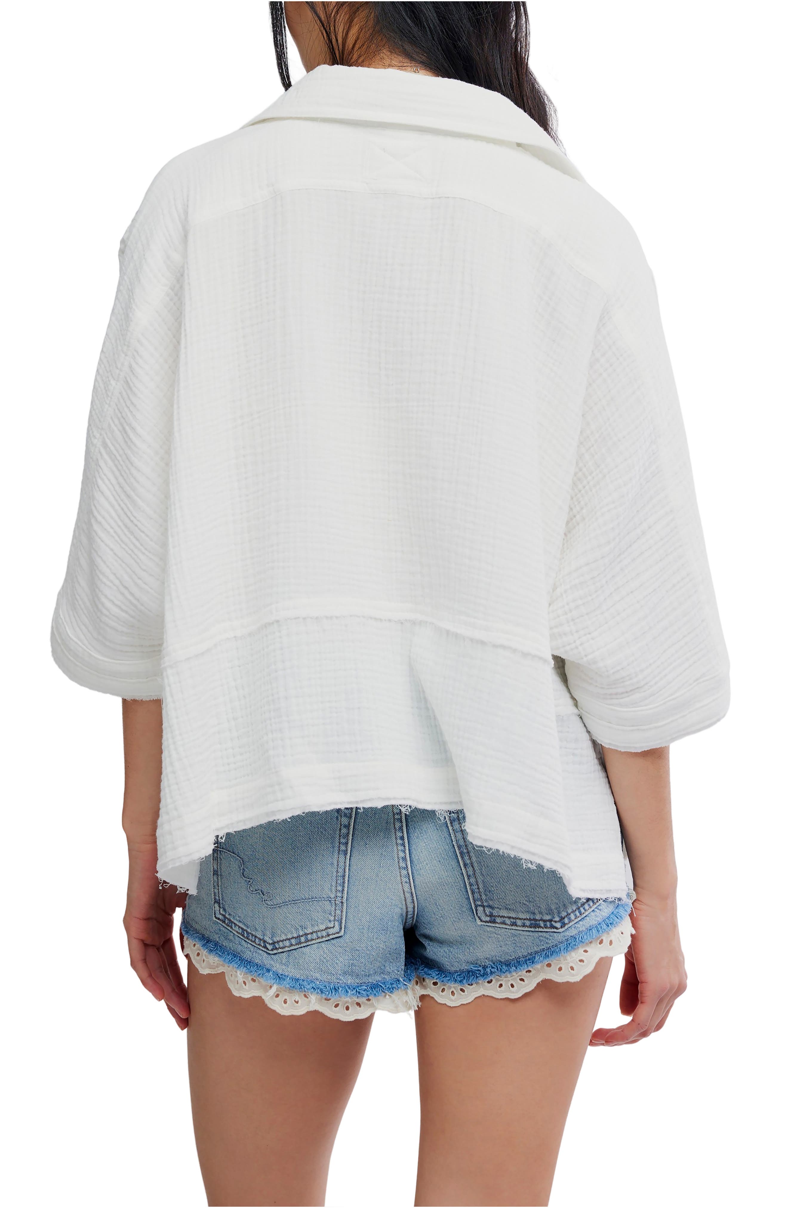 Happy Days Oversized Cotton Gauze Button-Up Top - image 2