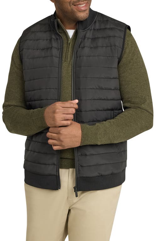 Johnny Bigg Colton Knit Back Puffer Vest in Black 