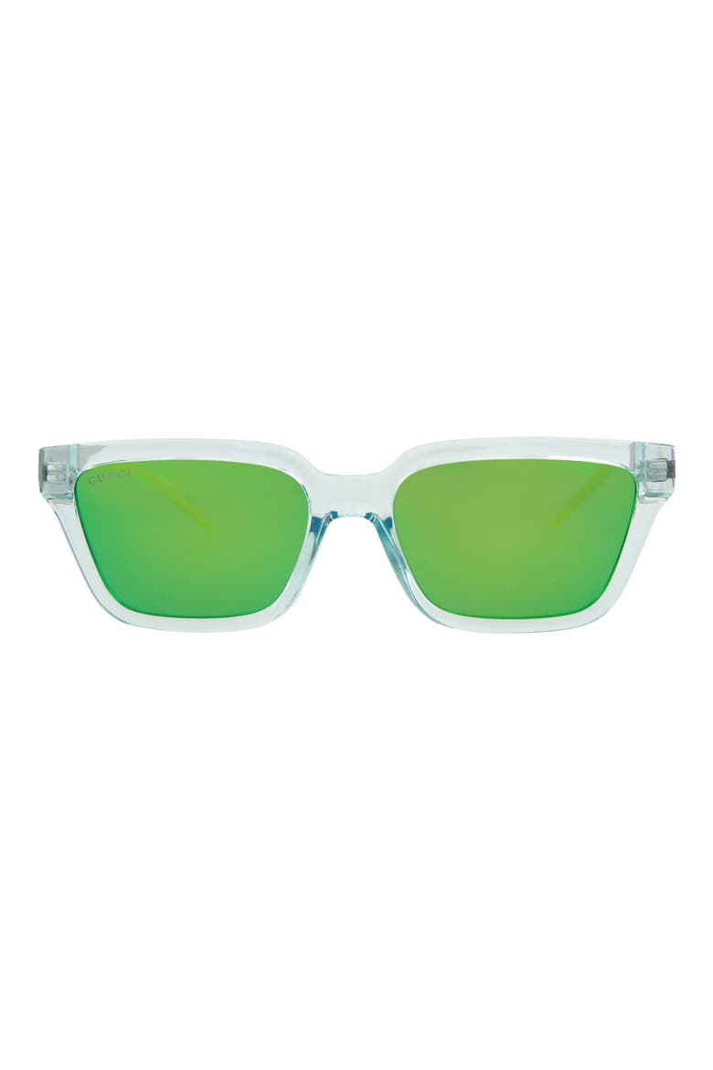 55mm Square Sunglasses, Main, color, LIGHT BLUE GREEN