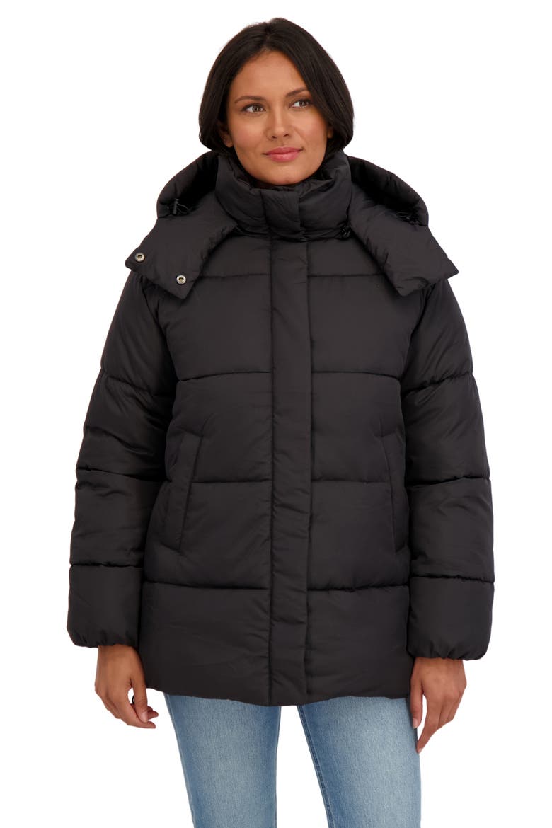 Water Resistant Puffer Jacket, Alternate, color, BLACK