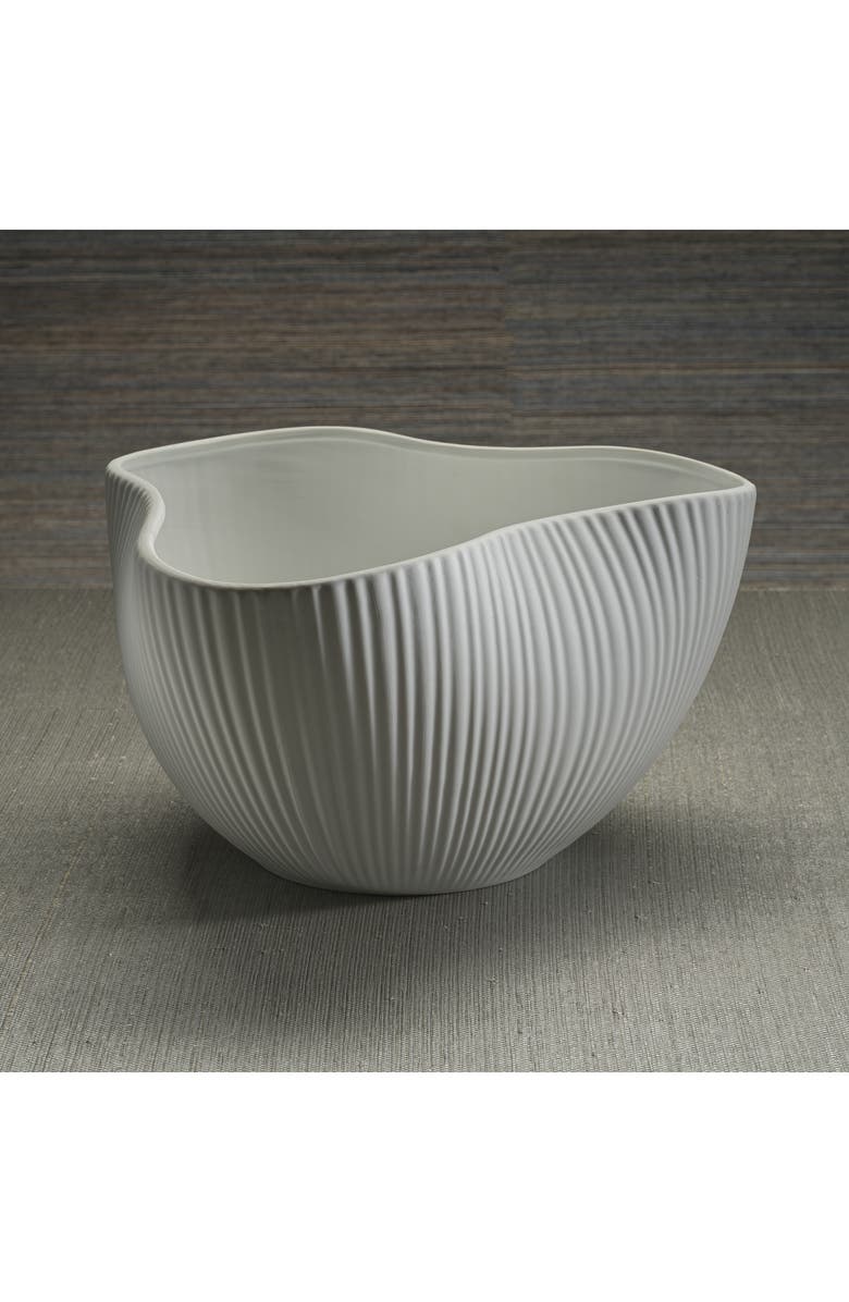 Zodax Organic Ribbed Orchid Ceramic Bowl, Alternate, color, White