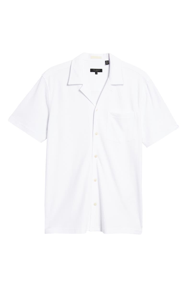 Ted Baker London Chatley Short Sleeve Piqué Button-Up Shirt, Alternate, color, 