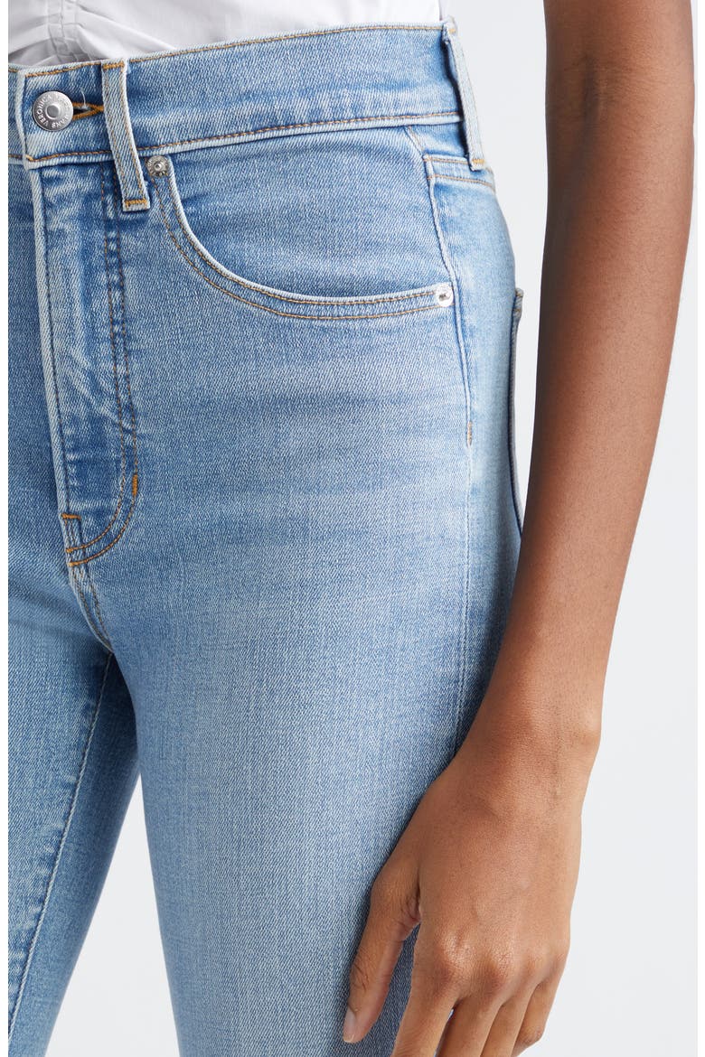 Veronica Beard Carolina High Waist Raw Hem Skinny Ankle Flare Jeans ...